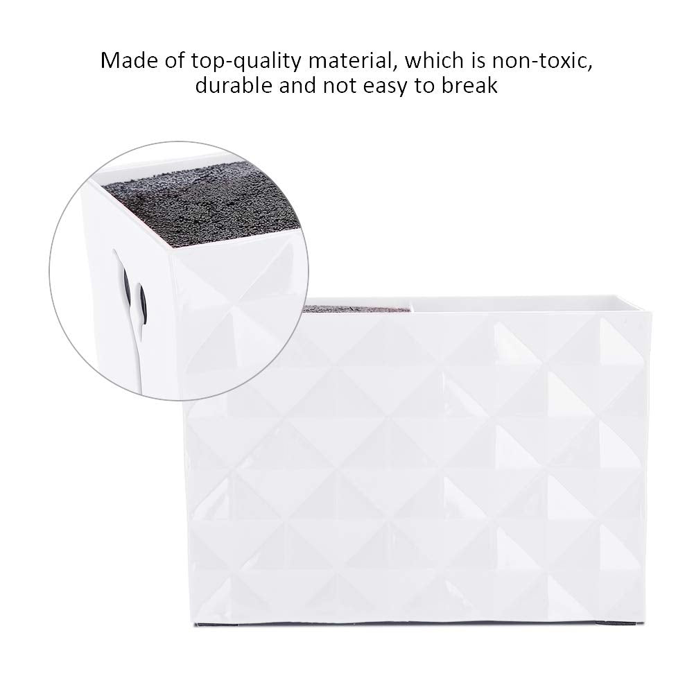 Double Case Professional Salon Stylish Hairdresser Scissor Combs Clips Storage Case Hairdressing Tools Accessories Holder Rack Shears Rack for Pet Groomer (White)