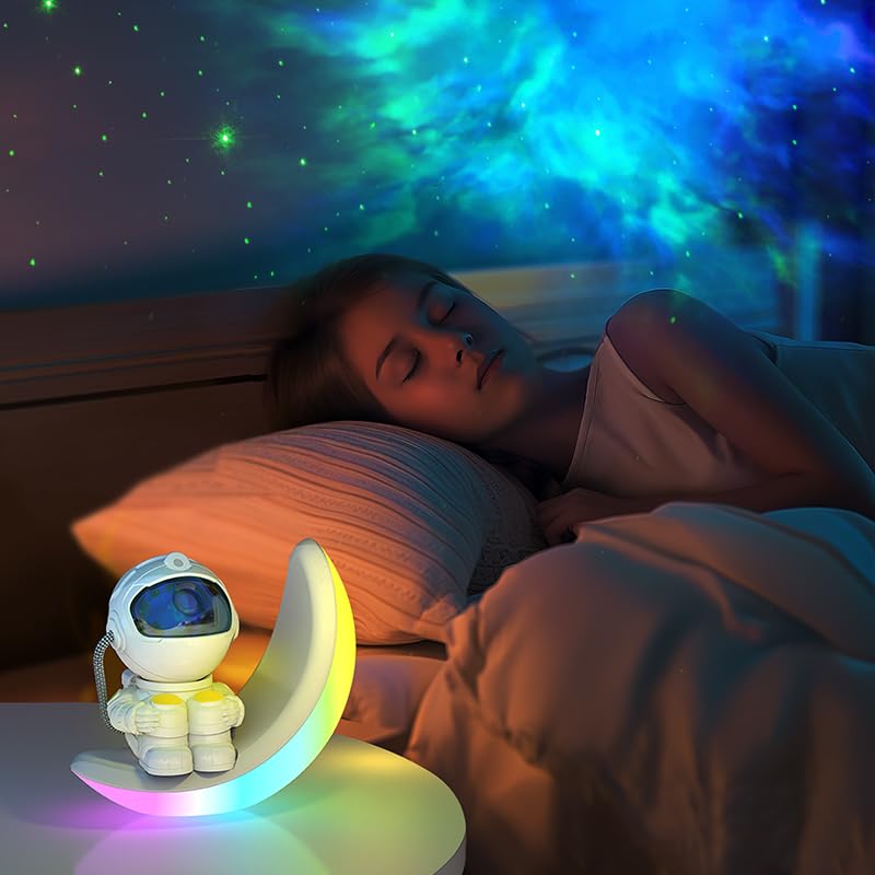Moon lamp Star Projector Galaxy Night Light,Astronaut Starry Nebula Ceiling LED Lamp with Timer and Remote, Gift for Kids Adults for Bedroom, Christmas, Birthdays