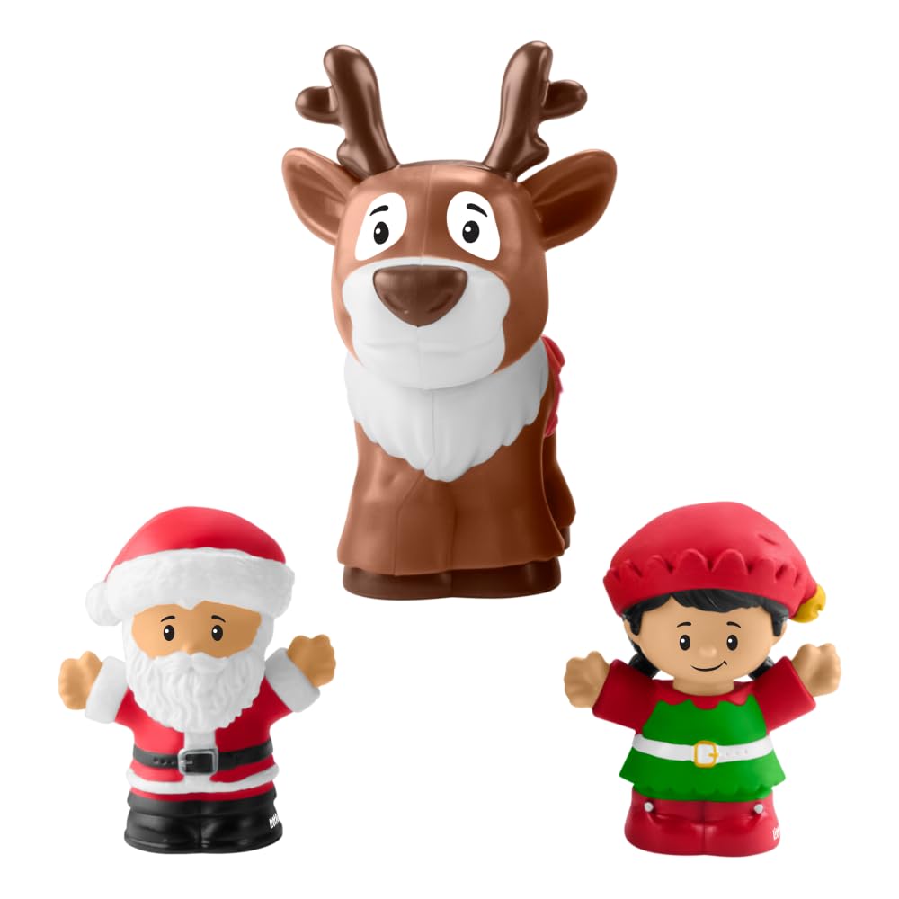 Fisher-Price Little People Toddler Toy Musical Christmas Train with Santa Elf & Reindeer Figures for Pretend Play Kids Ages 1+ Years (Amazon Exclusive)