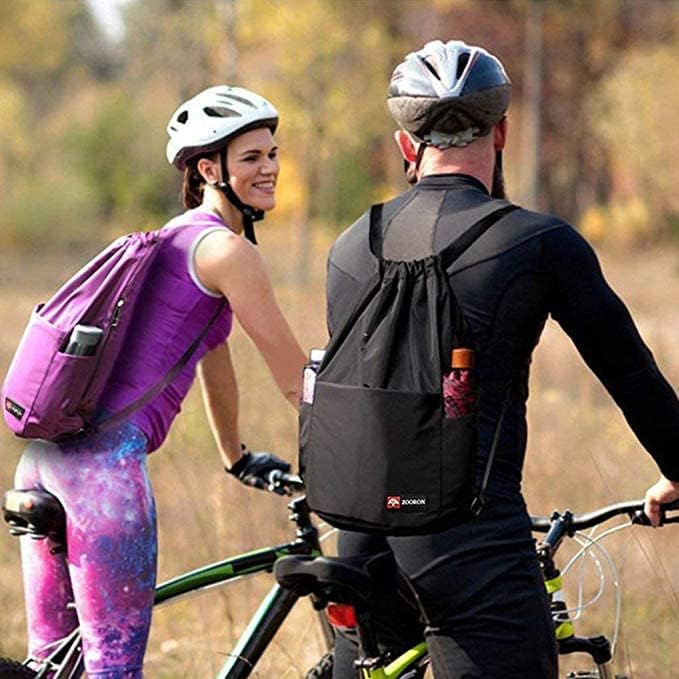ZOORON Drawstring Gym Backpack Bag for Men & Women,Sport Gym Sack Mini Travel Daypack