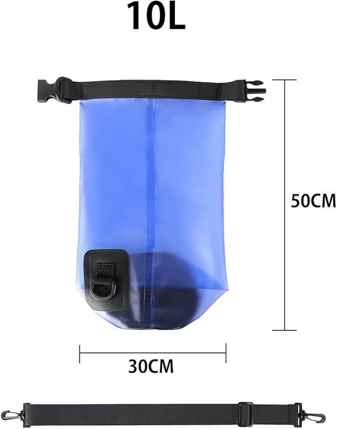 Waterproof Dry Bag,10L/20L Roll Top Waterproof Dry Bag Backpack For Kayaking Boating Swimming fow Women Men (Blue-10L)