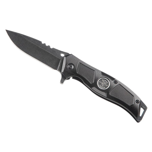 Klein Tools 44228 Folding Pocket Knife, Electricians EDC Knife, Black with Stainless Steel Blade, Bearing Assist Flipper Open, Belt Clip