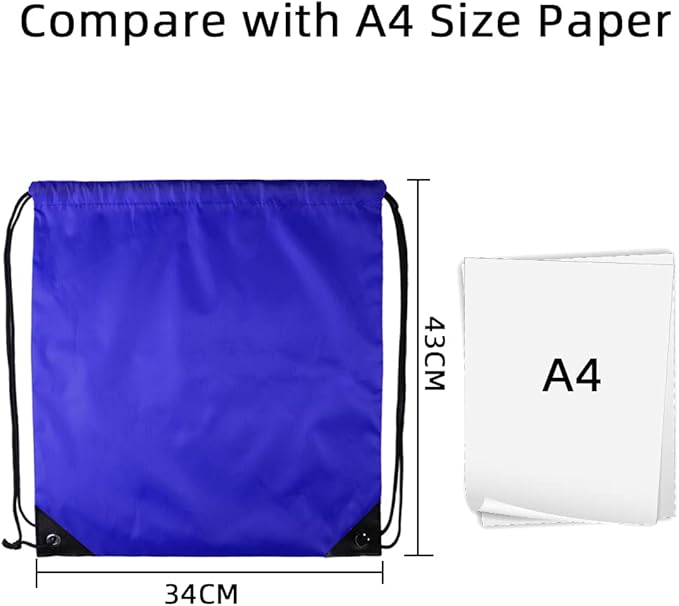 GoodtoU Nylon Backpacks - Drawstring Bags for Sport, Traveling, Team (Blue, 100Pcs)