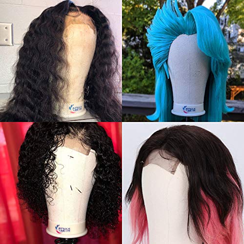 EERYA Canvas Block Head 22.5 Inch Wig Head Set for Making & Displaying with Stand