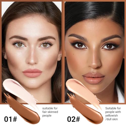 evpct 4 Colors Contour Stick Makeup Set Concealer Stick Cream Contouring Contour Palette Makeup Kit for Beginners Nose Bronzer Stick Liquid Contour Face Highlighter Makeup contorno maquillaje 01+02