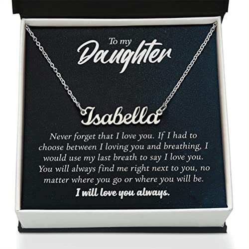 VIRAGIL Custom Name Necklace for Daughter, Daughter Christmas Gift, Daughter Birthday Gift, Daughter Necklace form Mom and Dad Necklace with Luxury Box gifts on Christmas, Birthday