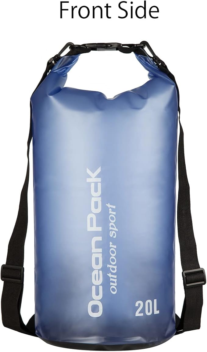 Waterproof Dry Bag,10L/20L Roll Top Waterproof Dry Bag Backpack For Kayaking Boating Swimming fow Women Men (Blue-20L)