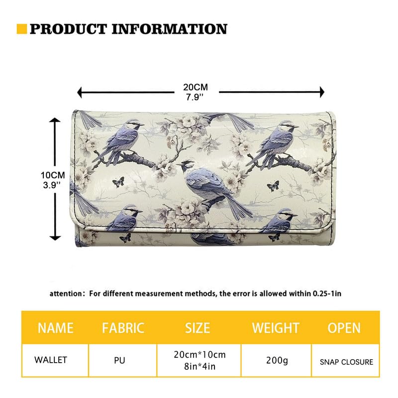 Jolamirel Womens Christmas Gift Trifold Wallets Snow Town Reindeer Large Capacity Wallet Paper Craving Pine Forest Deer PU Luxury Leather Ladies Long Slim Card Holder Purse