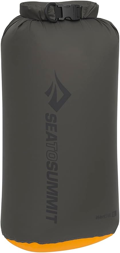 Sea to Summit eVac Dry Bag, Roll-Top Compression Sack, 8 Liter, Beluga Black