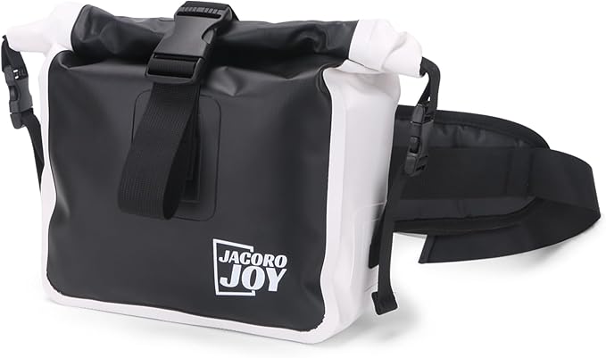 Waterproof Dry Bag with Adjustable Waist Strap Large Capacity Waterproof Waist Bag for Kayaking Boating Fishing Cycling (Black)
