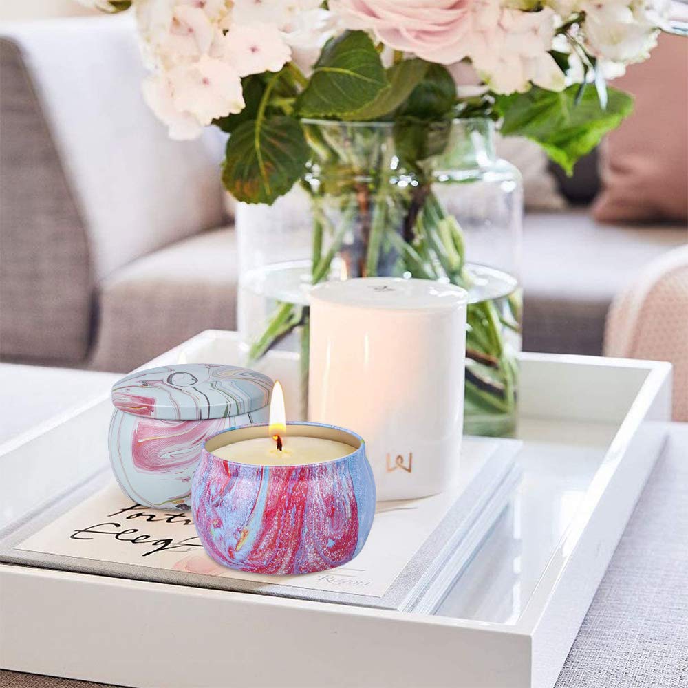 Scented Candles Gifts Set for Women, 9 Pack Aromatherapy Candles Pack Soy Wax with Essential Oil Include Lavender, Jasmine and Vanilla for Bridesmaid, Birthday, Valentine's, Mother's Day, Bath, Yoga