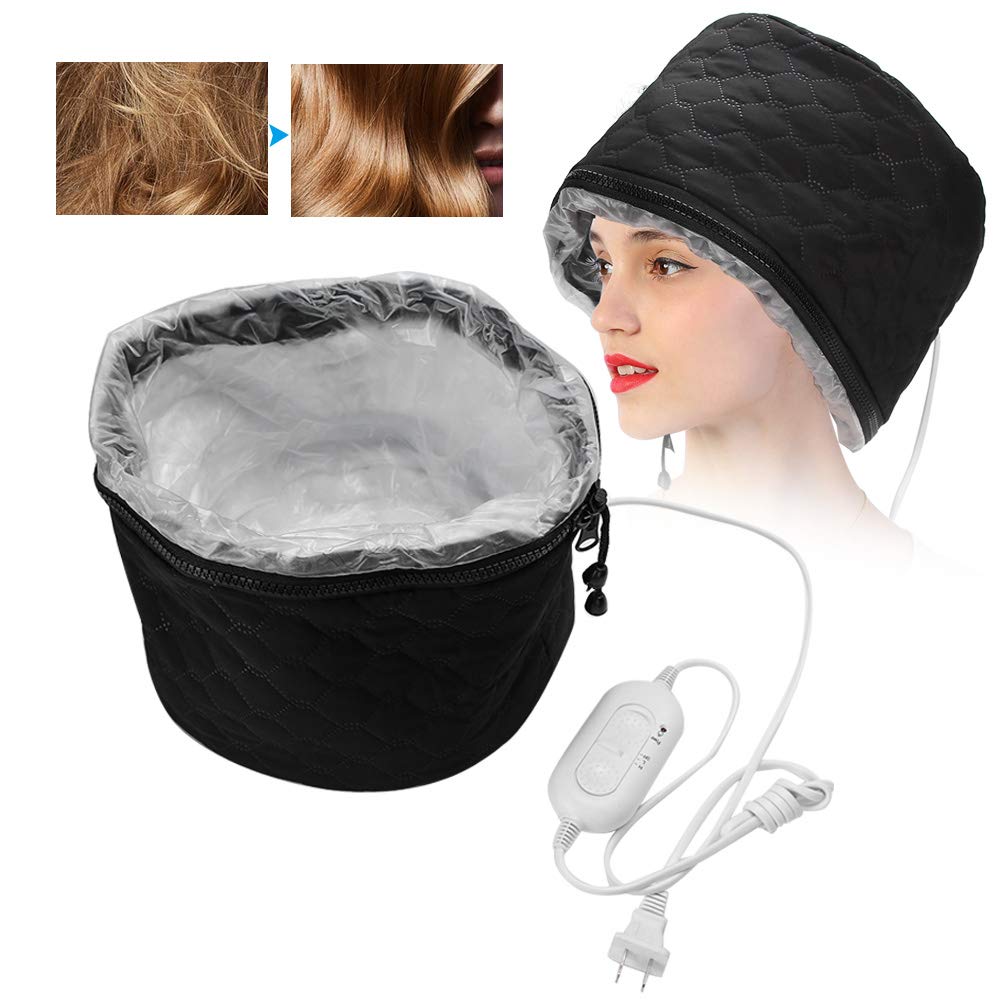 Electric Thermal Hair Hat, Steamer Heat Hat for Deep Conditioning Steam Home Use Heating Conditioner Women Heated Household Dryer Adjustable Hot Oil Haircare Care SPA with 3 Mode Temperature Control
