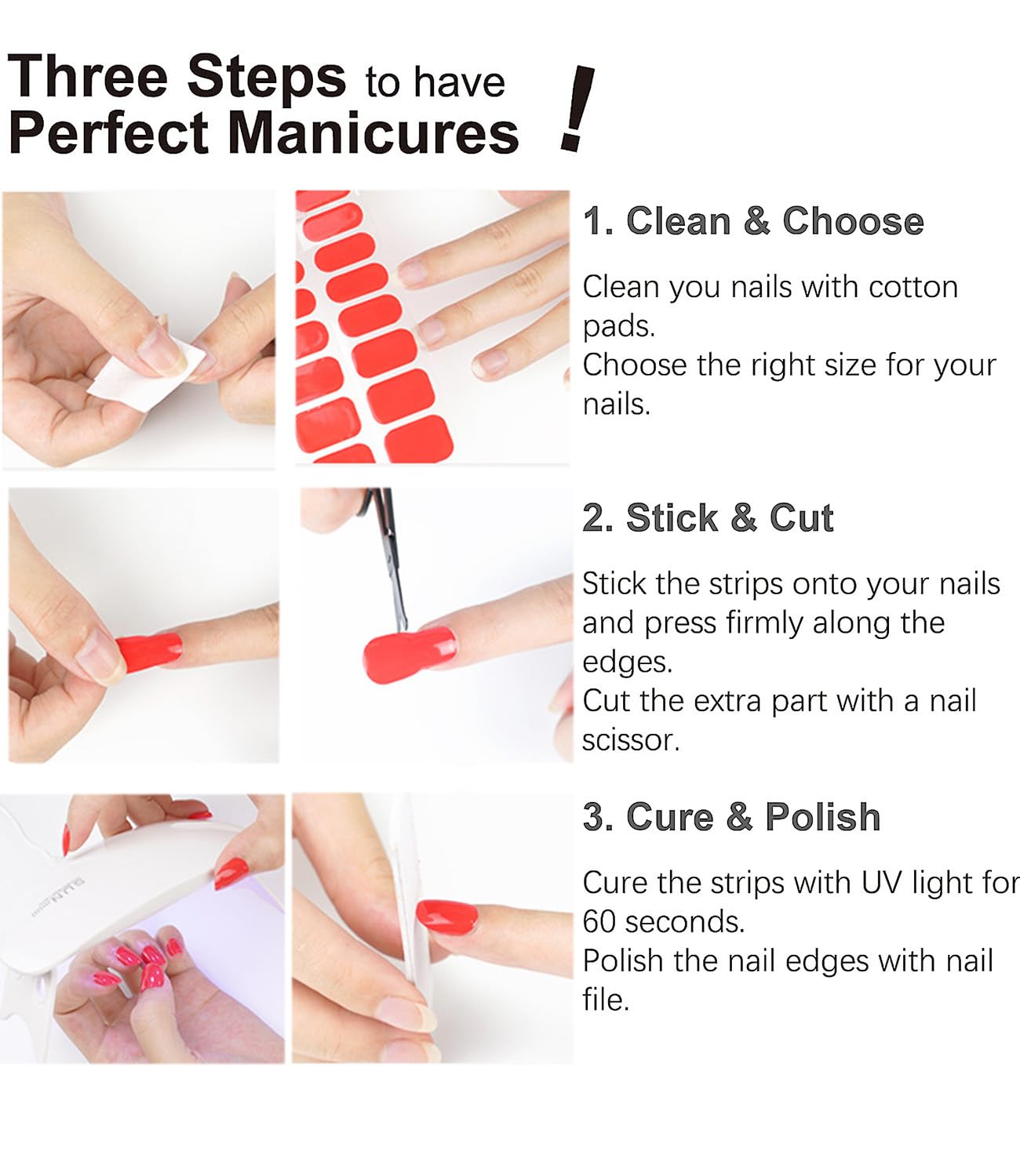 Wahrshei Semi Cured Gel Nail Strips, 20pcs Purple Plum Gel Nail Stickers Work with UV, Easy to Use and Remove