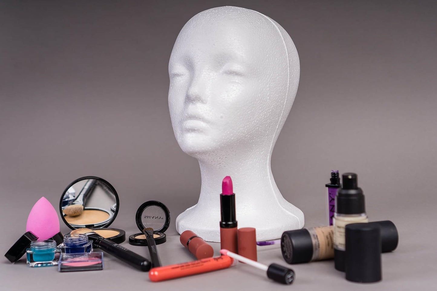 SHANY Styrofoam Model Heads ,Hat Wig Foam Mannequin Female Wig Head Stand ,Mannequin Head for wigs , Wig Holder - Round Base , 11 Inches Female Mannequin Head -12 Pieces - One Dozen