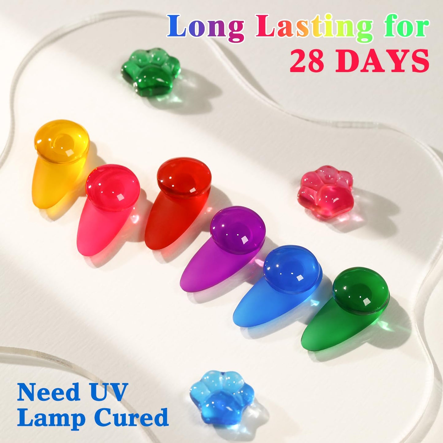 Double Rhythm 6 Pcs 15 ML Gel Polish Set Same Color Same Bottle Soak Off Gel Polish Kit Nail Art Manicure Salon DIY at Home for Women (Jelly Yellow Pink Red Purple Blue-T6-25)