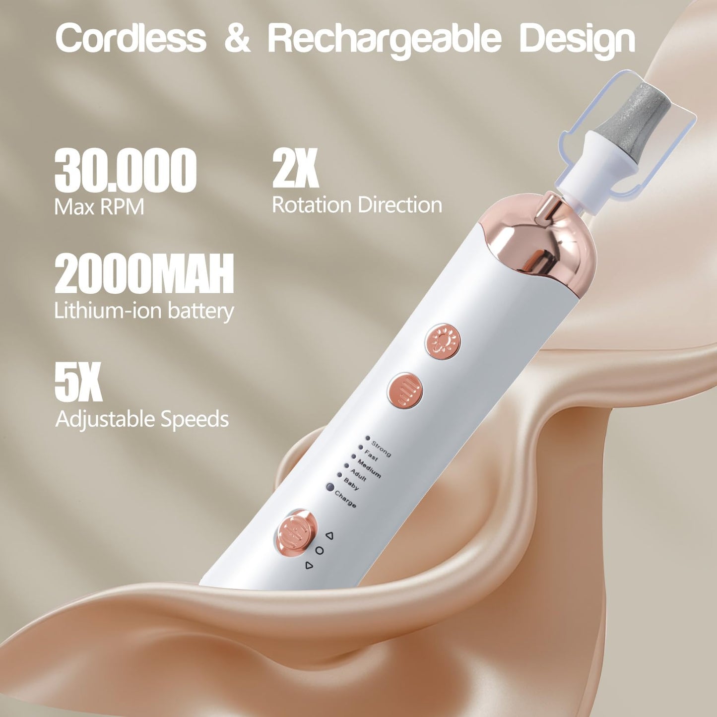 Droyek Electric Nail Drill Machine Nail Drill Electric File Nail File Kit for Beginners Acrylic Gel Nails Manicure Pedicure Polishing Shape Tool with 8 Bits Gel Nails and Home Salon Use