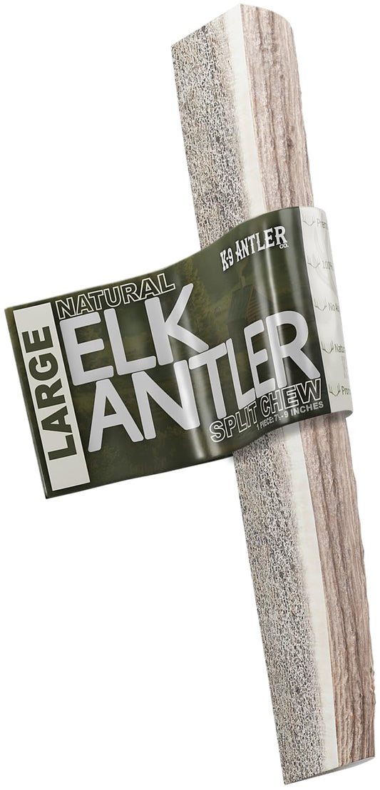 K-9 Antler Co. Elk Antlers for Dogs – Large Split, Irresistible Chew, USA Sourced, Naturally Shed & Ethically Harvested