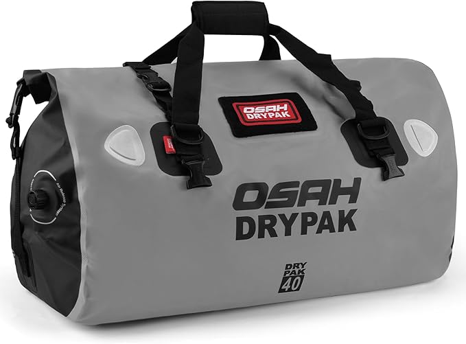 Waterproof Duffel Bag - Motorcycle Dry Bag Tail Bag with Large Storage Space, Waterproof Luggage Duffle Bags with Outer Mesh Zipper Pocket for Camping, Kayaking, Fishing & Traveling