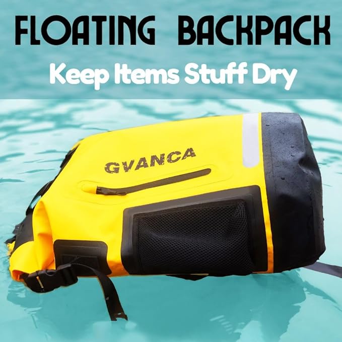 Waterproof Dry Bag Backpack for Kayaking, Roll Top Kayak Dry Backpack, Floating Outdoor Dry Sack Boating Sailing Canoeing Rafting Fishing Camping 85L Yellow