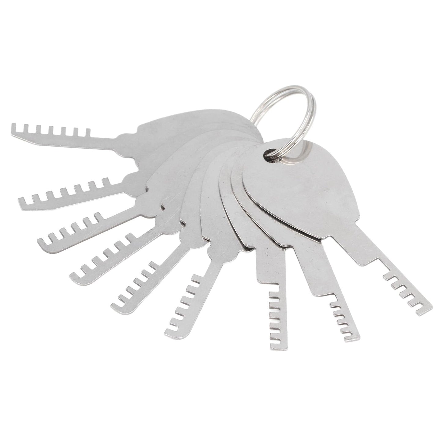 Dpofirs Comb Teeth Pick Set, 1 String 9 Pieces, Stainless Steel, Multifunctional Hand Tool for Firefighter Emergency, Portable Repair Tool Kit Car Maintenance Tools