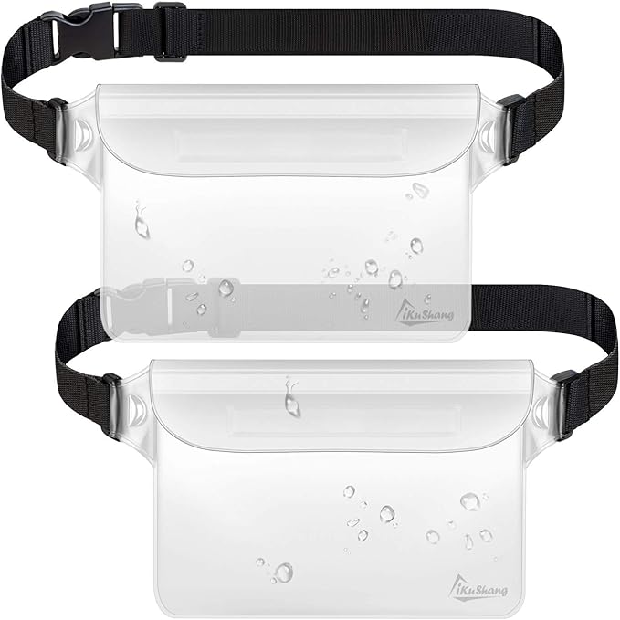 Waterproof Fanny Pack, Waterproof Pouch for Phone Passport Wallet Purse for Swimming Boating Fishing Diving Beach