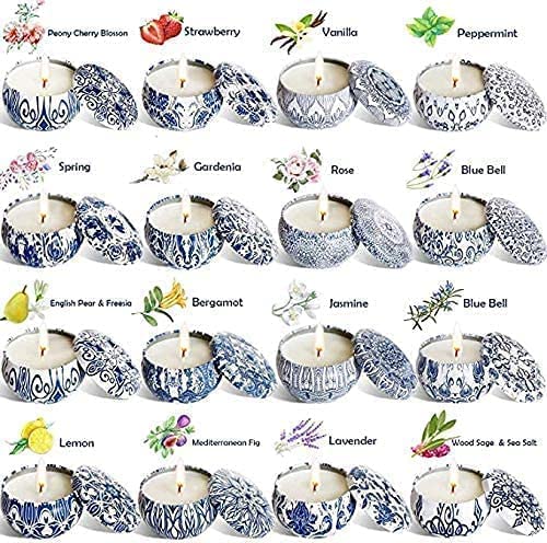 YOROXRG Scented Candles Gifts Set 16 Pack Soy Wax Travel Tin Jar Candles for Home 2.5 OZ for Mom for Christmas, Birthday, Thanksgiving, Mother's Day
