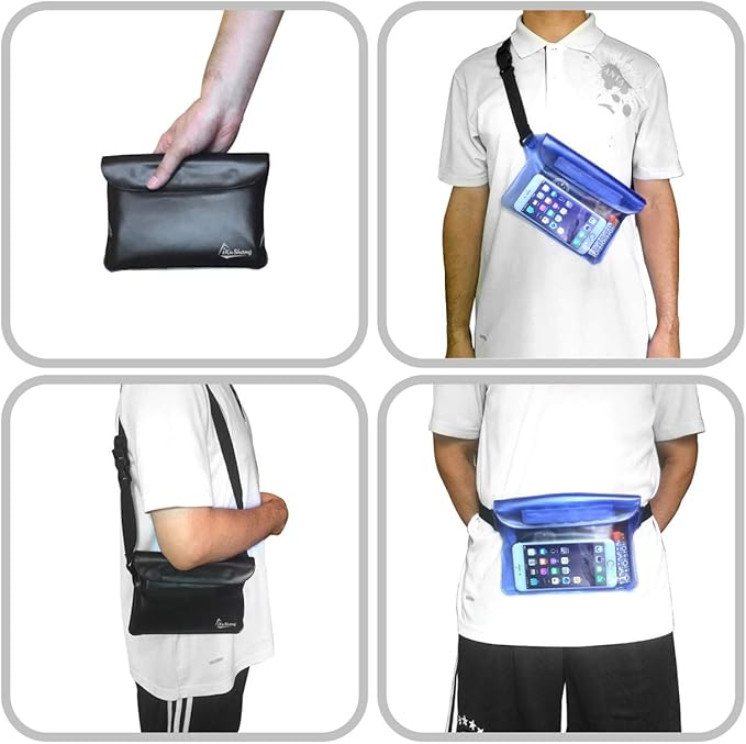 Waterproof Fanny Pack, Waterproof Pouch for Phone Passport Wallet Purse for Swimming Boating Fishing Diving Beach