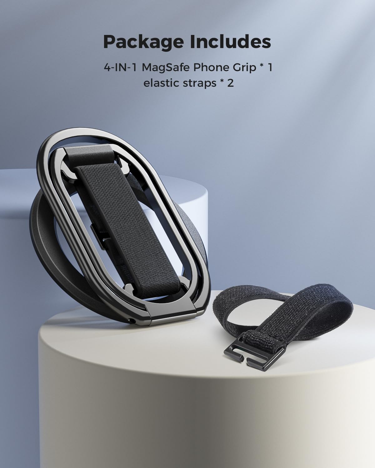 [2025 Newest] SUPERONE for MagSafe Phone Grip for MagSafe Kickstand Compatible with Mag Safe Finger Loop, 4-in-1 Phone Ring Holder Strap for Mag Safe iPhone 16/15/14/13/12 Series