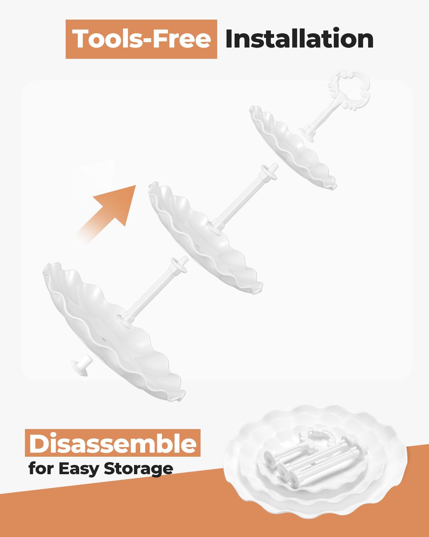 Kootek Dessert Cupcake Stand, 10pcs Dessert Table Display Set, 3 Tiered Cup Cake Holder Tower Stand& Cookie Serving Trays for Wedding, Tea Party, Birthday, Baby Shower