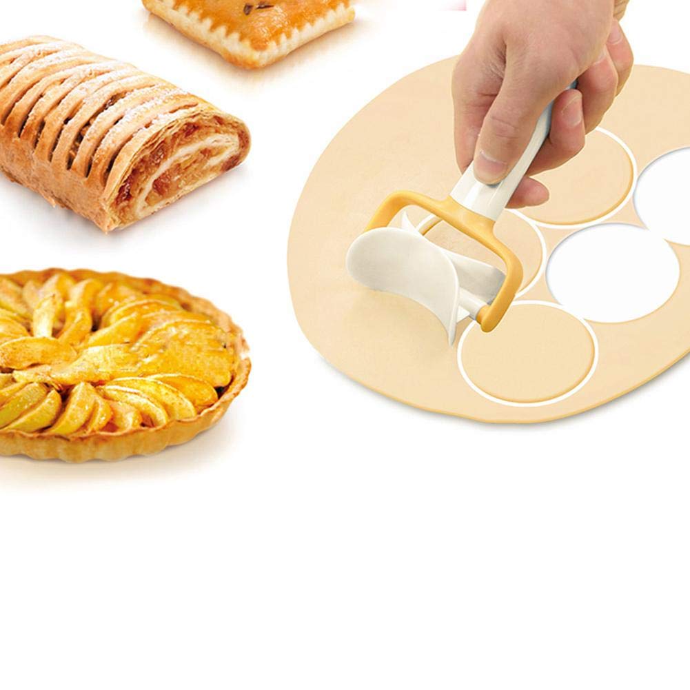 TOPINCN Rolling Cookies Cutter Biscuit Maker Dough Rolling Cutter for Cookie Dumpling Cake DIY Decorating Tools (round)