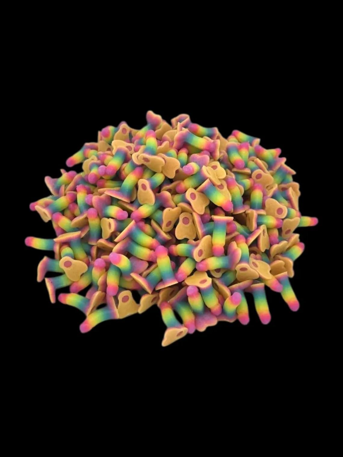 Glow in The Dark Bag of Dicks - Tiny Penis Dick Micros Bulk for Party Favors, Bachelorette Gag Gift, Funny Prank Joke, Risque Novelty Items (Pack of 50)