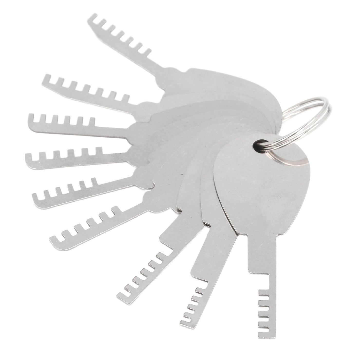 Dpofirs Comb Teeth Pick Set, 1 String 9 Pieces, Stainless Steel, Multifunctional Hand Tool for Firefighter Emergency, Portable Repair Tool Kit Car Maintenance Tools