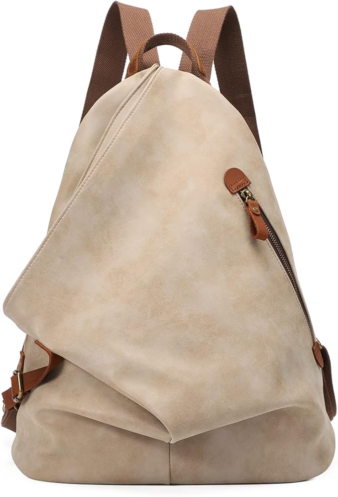 KL928 PU Leather Vintage Backpack – Large Casual Daypack Outdoor Travel Rucksack Hiking Backpacks for Men Women