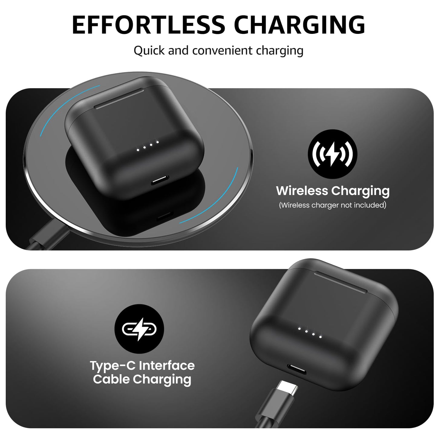 TOZO T6 Wireless Earbuds, Bluetooth 5.3 Ear Buds, Stereo Sound in Ear Headphones, 50 Hours Playtime, Wireless Charging Case, APP Customizable EQs, IPX8 Waterproof Earphones