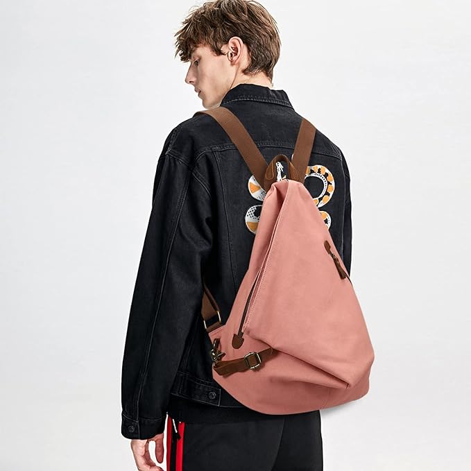 KL928 Canvas Vintage Backpack – Large Casual Daypack Outdoor Travel Rucksack Hiking Backpacks for Men Women