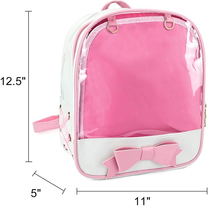 STEAMEDBUN Ita Bag Backpack Bowknot Kawaii Pin Display Backpack Bag with Insert