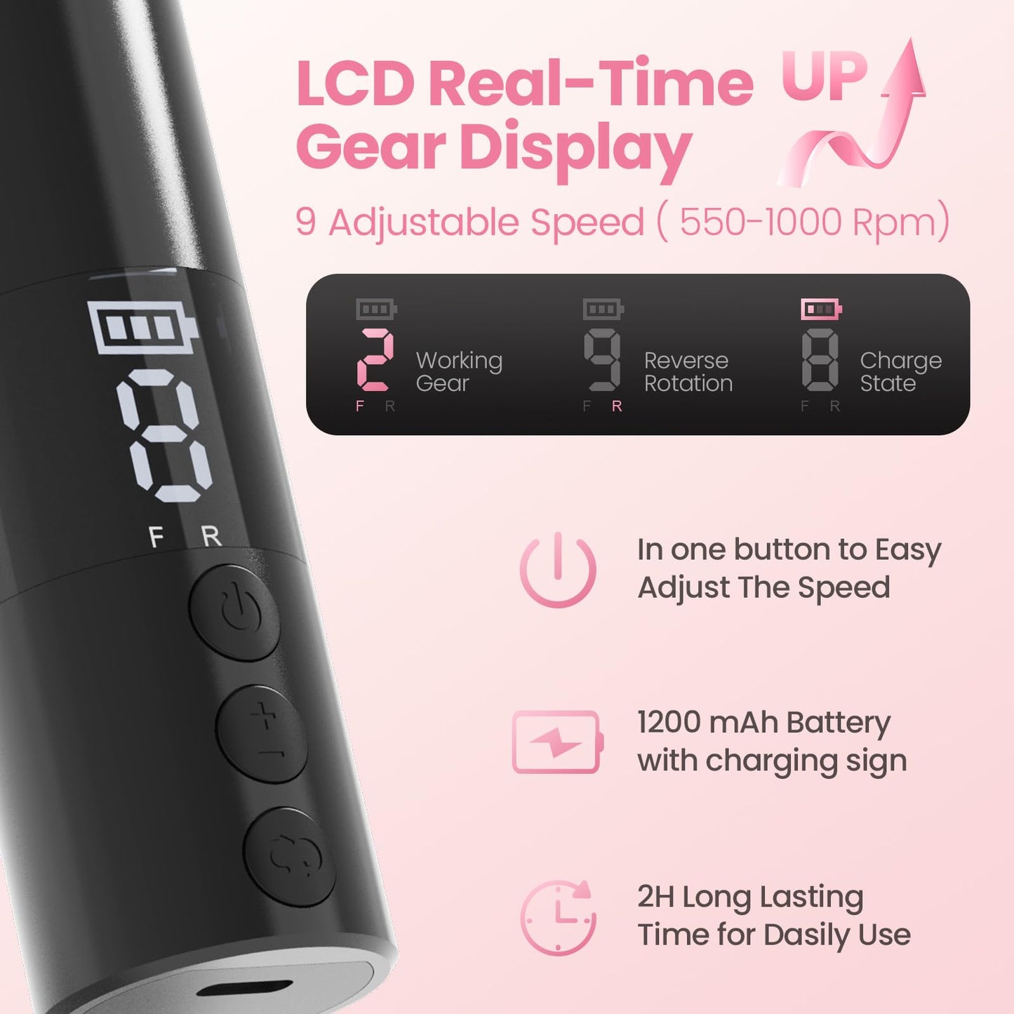 Electric Callus Remover for Feet, Rechargeable Professional Electronic Foot File Nail Grinder,9 Adjustable Speed Foot Sander Scrubber Pedicure Tool for Dry Dead Skin with Sandpaper Discs (Black)