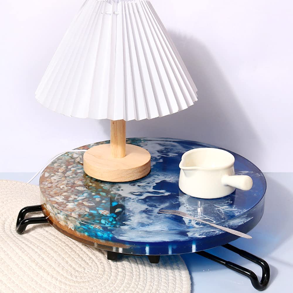 RESINWORLD 12" Round x 2" Deep Large Tray Mold, Shiny Silicone Tray Board Table Clock Mold for Epoxy Resin Casting, Floral Preservation Bouquet Resin Mold