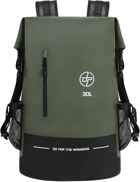 UPWELL Waterproof Dry Bag 30L Boating Backpack for Travel Hiking Camping Bags for Kayaking Hiking Waterproof Bags Swimming Floating Submersible Dry Bag Green