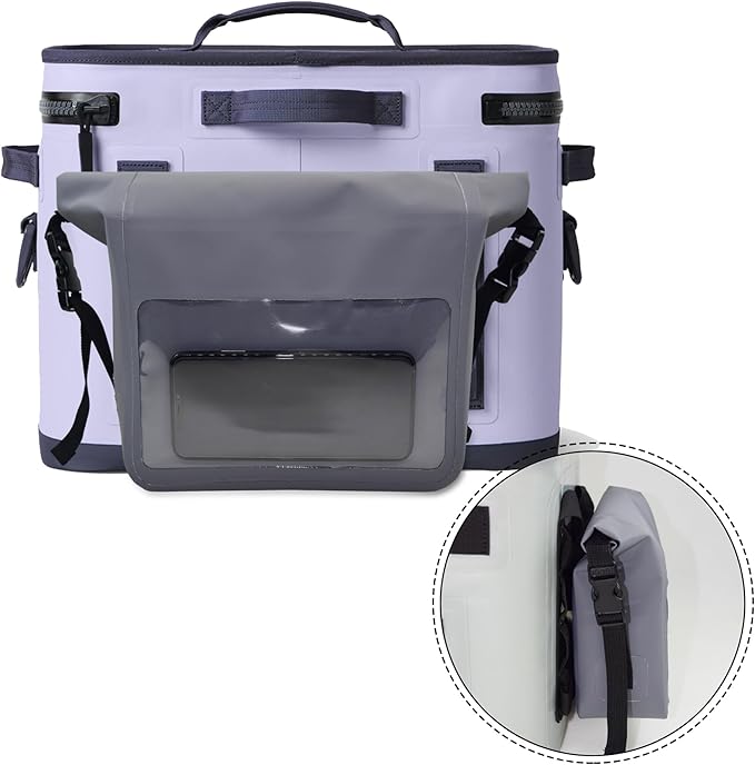 Multipurpose MOLLE Dry Bag Compatible with Soft Cooler, Tactical Backpack & Tote, Large Pouch Organizer Dry Pouch with Shoulder Strap Fit for Famous Hopper Accessories (Grey, Set 1)