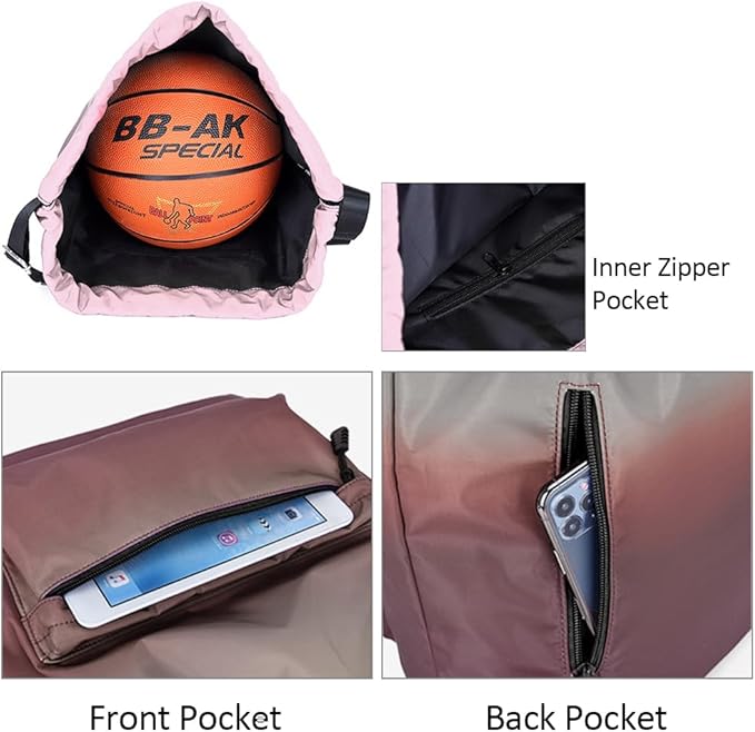 Peicees Waterproof Drawstring Sport Bag Lightweight Sackpack Backpack for Men and Women