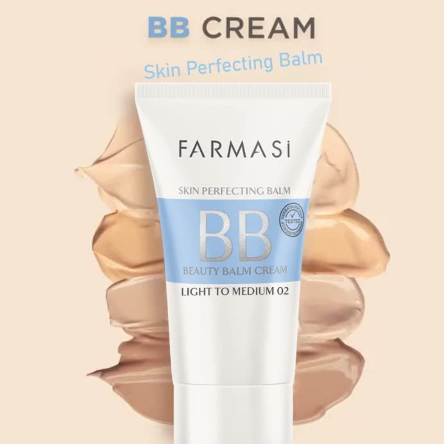 FARMASi Make Up BB Cream Beauty Balm, Full-Coverage Foundation, Concealer, Moisturizer BB Cream for All Skin Types, 1.7 fl. oz. / 50 ml (Light to medium)
