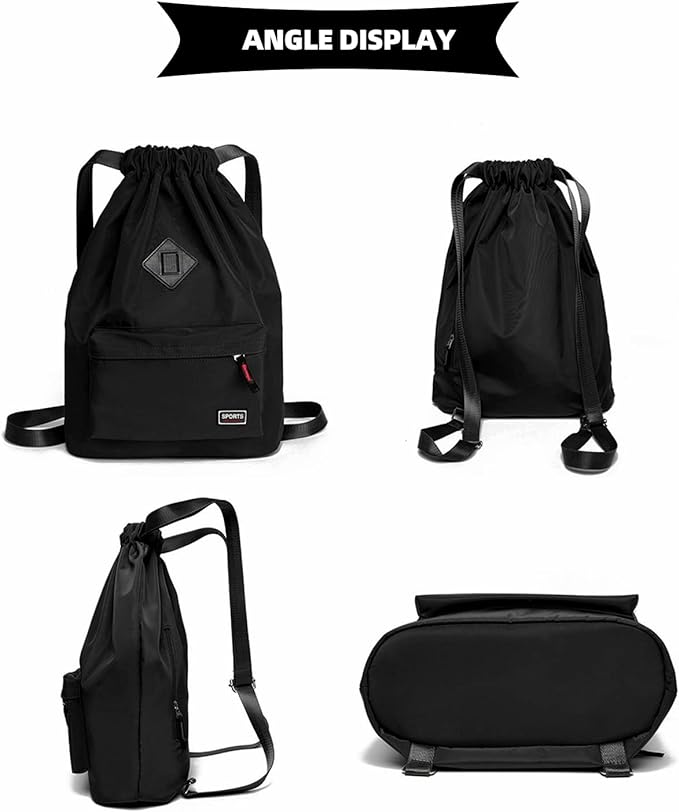 Peicees Waterproof Drawstring Sport Bag Lightweight Sackpack Backpack for Men and Women