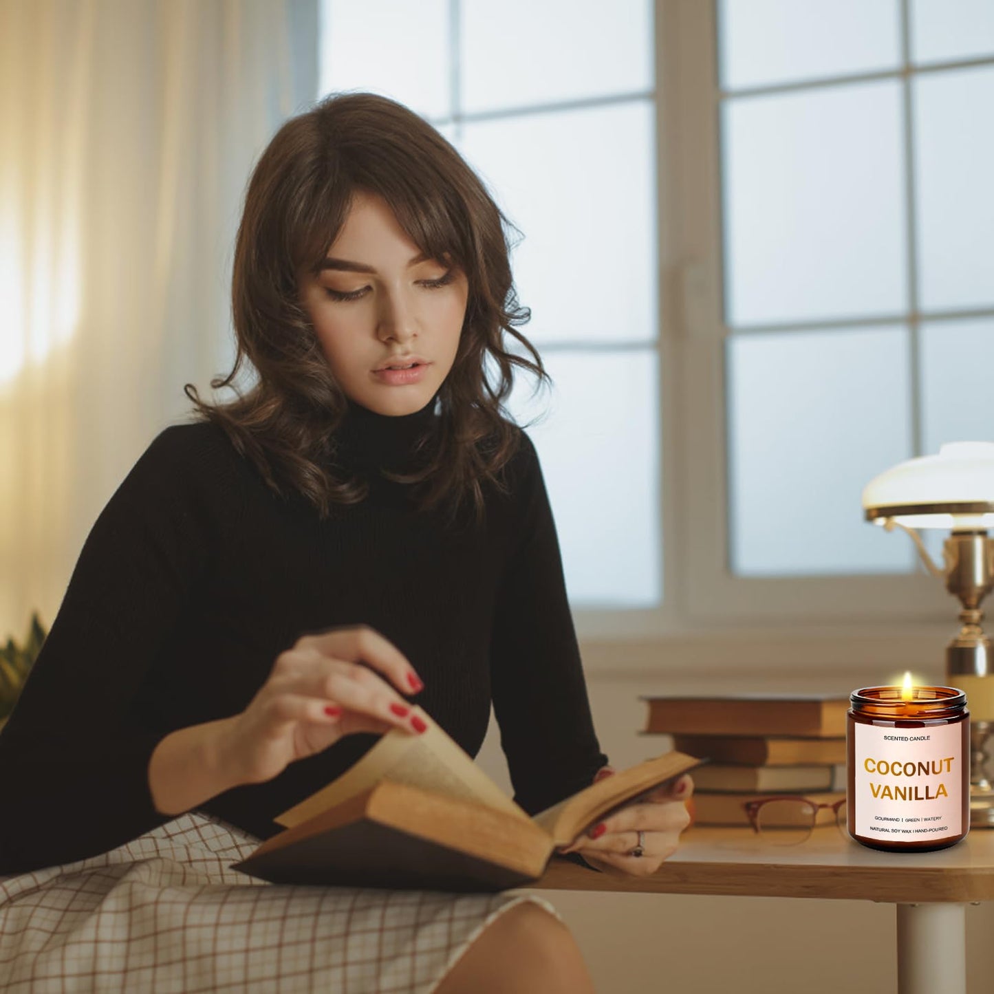 Scented Candles Set, 4 Pack Aromatherapy Candles for Home Scented, Candle Gift Set for Women, 28oz 200H Long Lasting Amber Jar Candles Soy Candles for Women Stress Relief, Relaxing, Spa, Birthday Gift