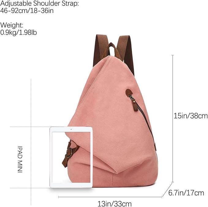 KL928 Canvas Vintage Backpack – Large Casual Daypack Outdoor Travel Rucksack Hiking Backpacks for Men Women