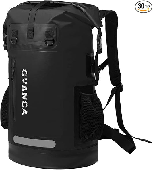 Waterproof Roll Top Kayak Dry Backpack, Floating Outdoor Dry Sack Boating Sailing Canoeing Rafting Fishing Camping 35L Black