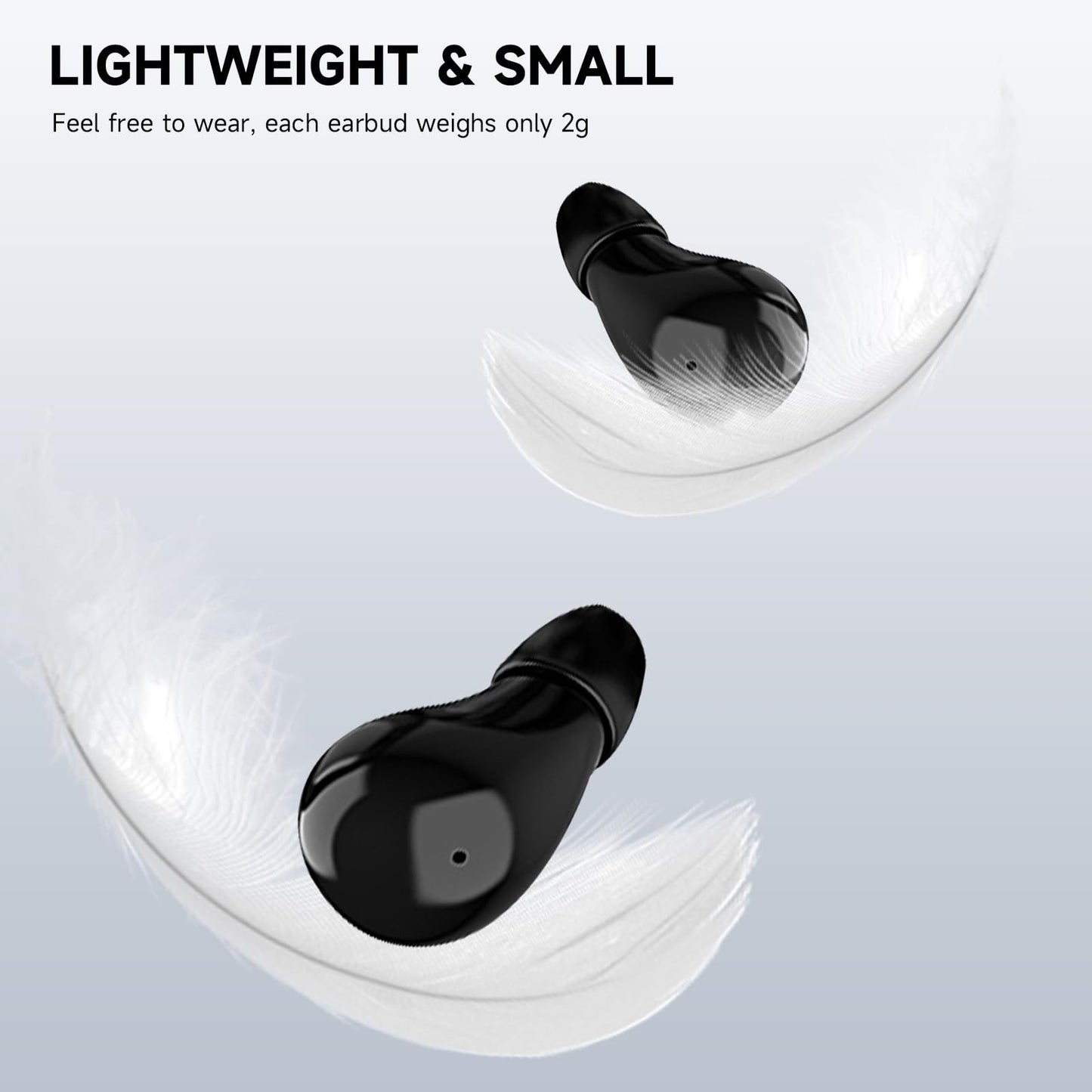 Mudtun Invisible Sleep Earbuds, Smallest Sleep Headphones for Side Sleepers Low Profile Micro Tiny Discreet Hidden Earbuds for Work, Wireless Mini IPX5 Waterproof for Small Ear Canals, DeepBlack