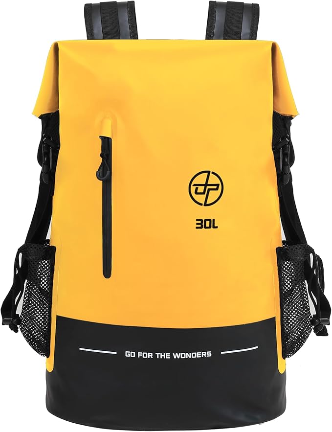UPWELL 30L Waterproof Dry Bag Boating Backpack for Travel Hiking Camping Kayaking Hiking Swimming Floating Submersible Dry Bag yellow