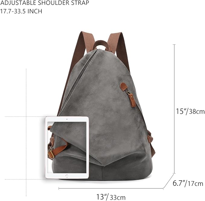 KL928 PU Leather Vintage Backpack – Large Casual Daypack Outdoor Travel Rucksack Hiking Backpacks