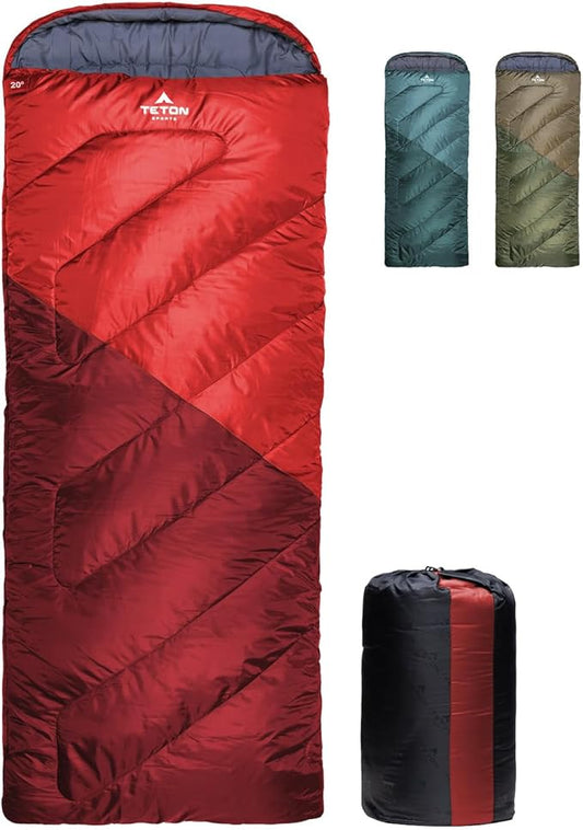Teton Celsius Regular, -25F, 20F, 0F Degree Sleeping Bags, All Weather Bag for Adults and Kids, Camping Made Easy and Warm, Travel Sack Included